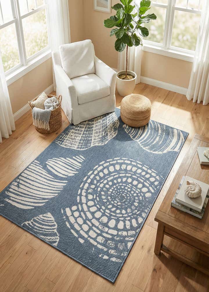4' x 6' Easy-Clean Coastal Indoor / Outdoor Rug
