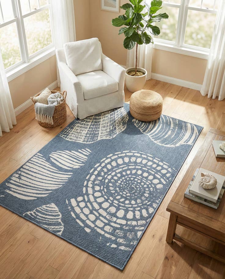 Detail image of 4' x 6' Easy-Clean Coastal Indoor / Outdoor Rug