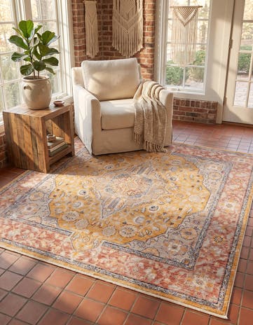 Yellow Lola Square Rug