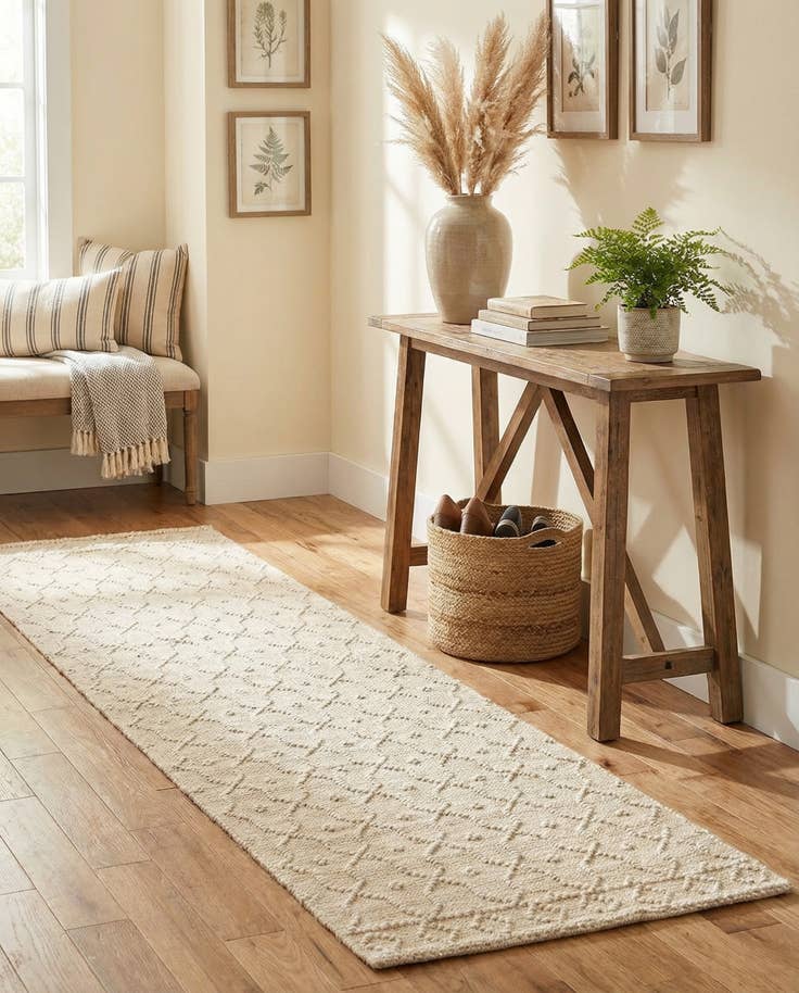 Detail image of 2' 7 x 9' 10 Hand Woven Larsa Jute Runner Rug