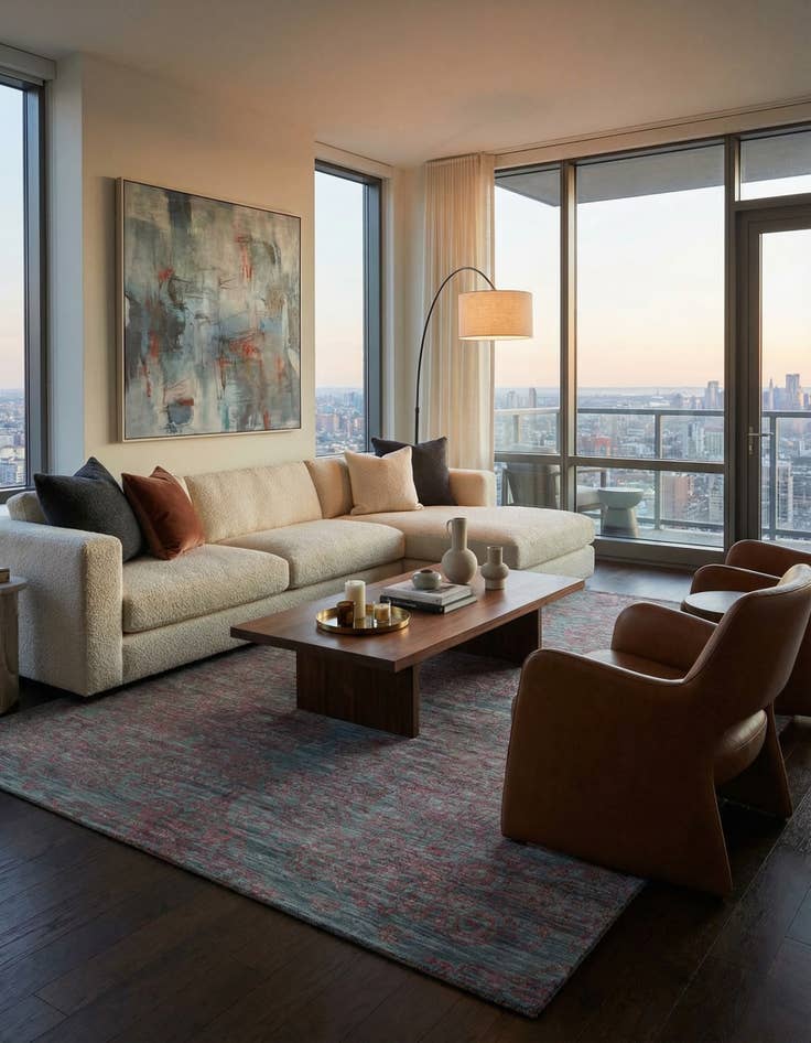 Detail image of 7' 11 x 10' 3 Modern Kamla Wool Rug