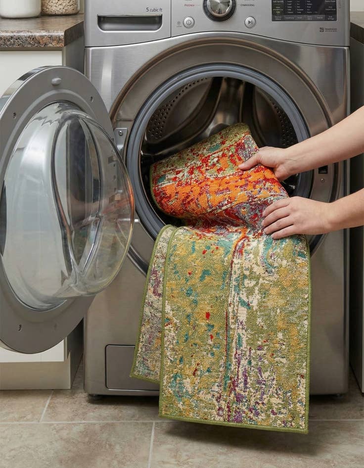 Detail image of 2' x 5'  Washable Modern Indoor / Outdoor Runner Rug