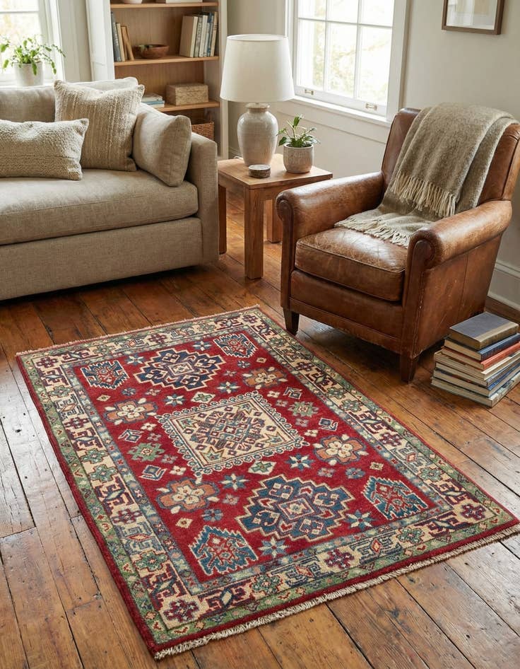 Detail image of 2' 10 x 4' 2 Hand Knotted Kazak Rug