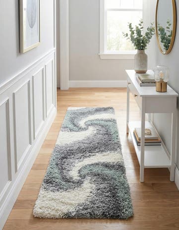 Sage Green Soft Touch Shag Runner Rug