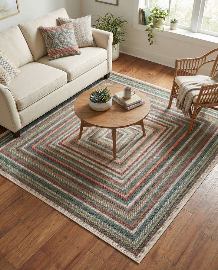 5' 3 x 5' 3 Easy-Clean Baja Indoor / Outdoor Square Rug