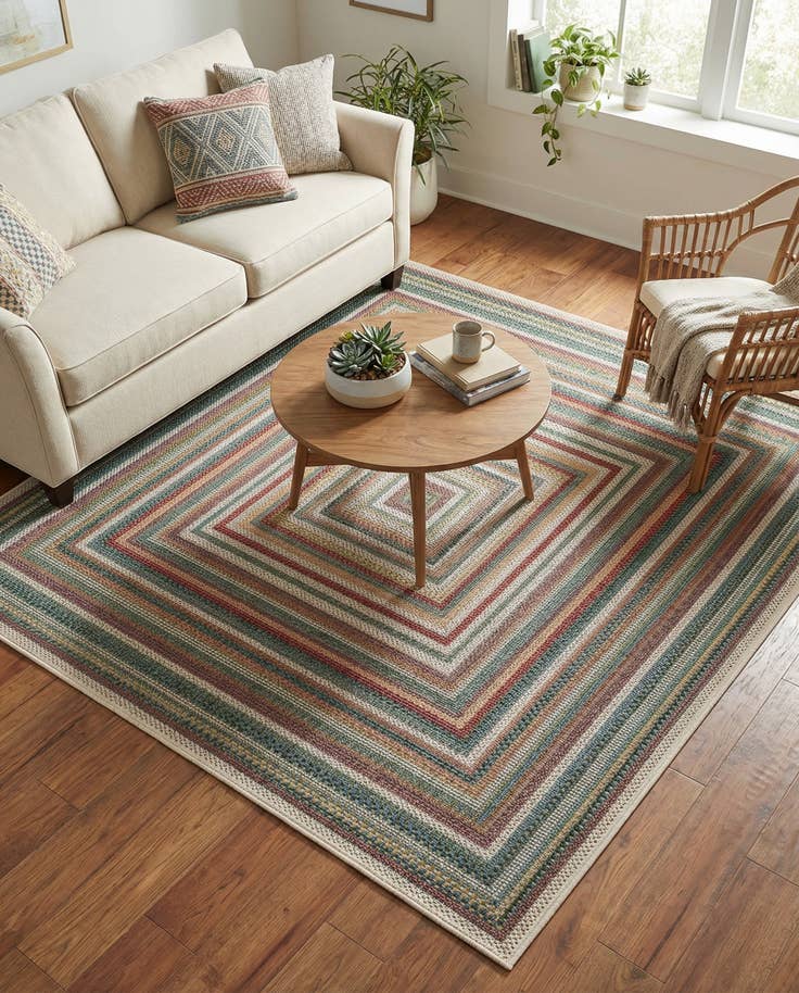 Detail image of 5' 3 x 5' 3 Easy-Clean Baja Indoor / Outdoor Square Rug