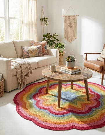 Hand Braided Happy Rugs Jawbreaker Poppy Round