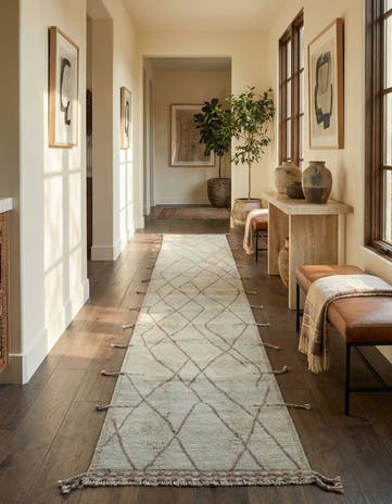 3' 1 x 18' 7 Hand Knotted Moroccan Wool Runner Rug