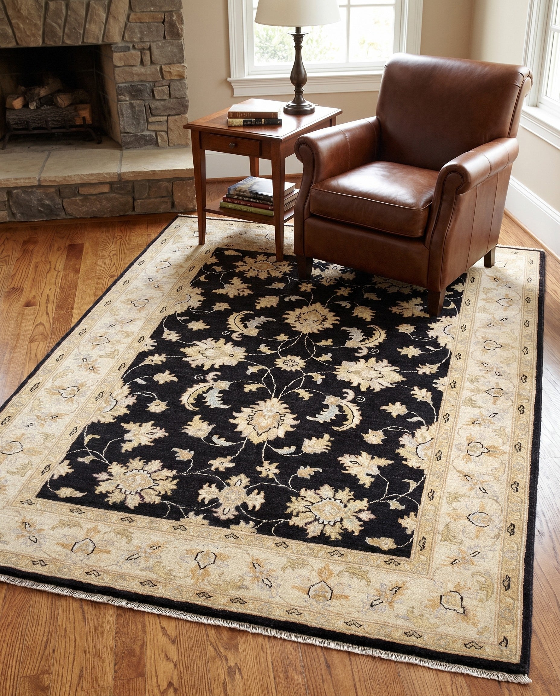 4' 11 x 6' 4 Hand Knotted Ziegler Rug