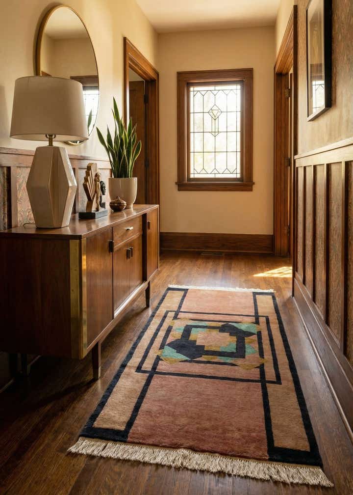 3' 4 x 5' 10 Hand Knotted Tibet Oriental Wool Runner Rug