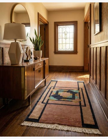 3' 4 x 5' 10 Hand Knotted Tibet Oriental Wool Runner Rug