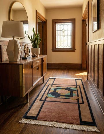 3' 4 x 5' 10 Hand Knotted Tibet Oriental Wool Runner Rug