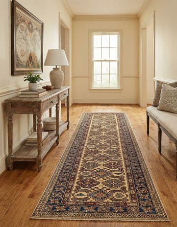 2' 9 x 9' 6 Hand Knotted Kazak Runner Rug