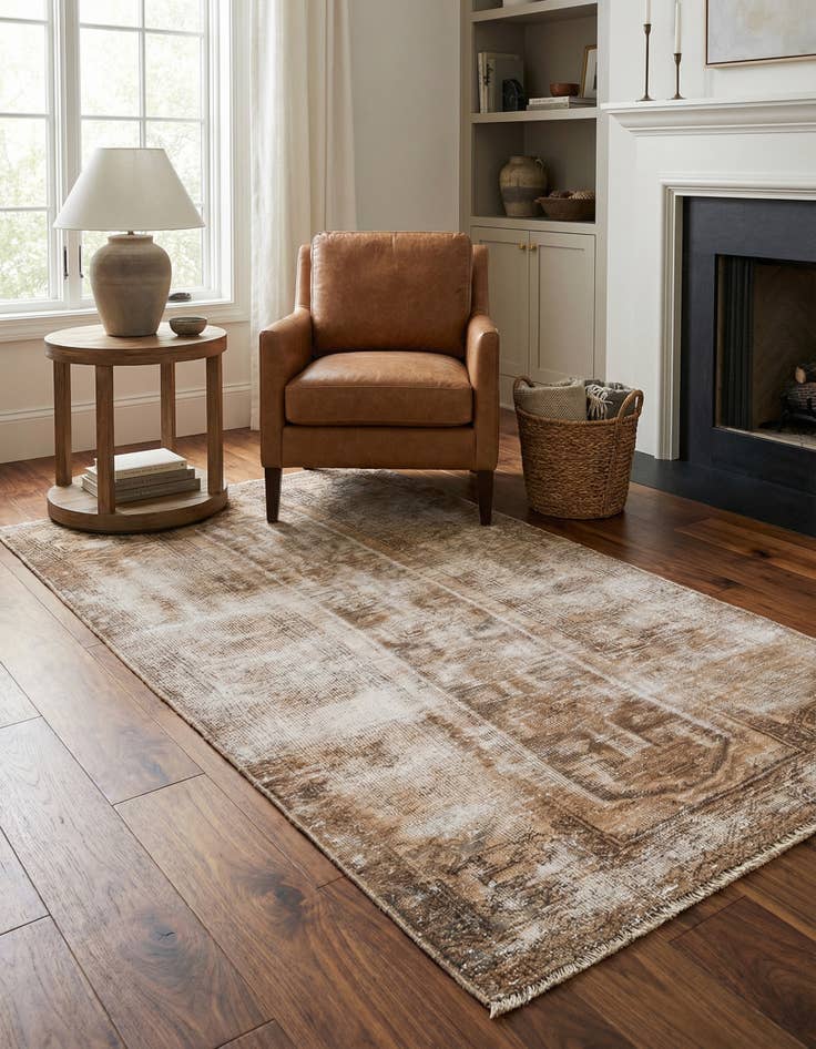 Detail image of 3' 6 x 7' 1  Hand Knotted Ultra Vintage Persian Wool Runner Rug