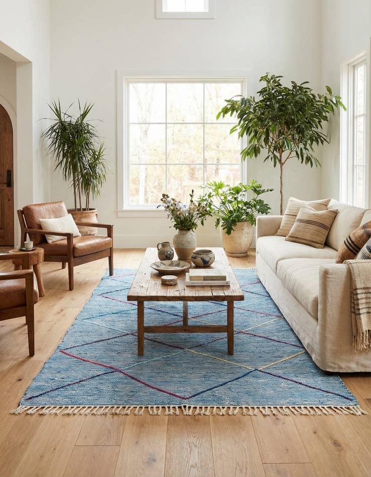 Detail image of 4' 9 x 7' 9  Hand Knotted Moroccan Wool Rug