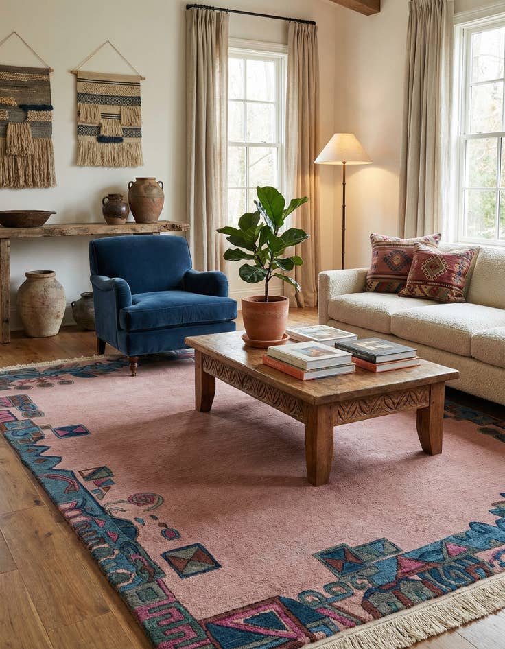 Detail image of 4' 1 x 5' 9  Hand Knotted Tibet Wool Rug