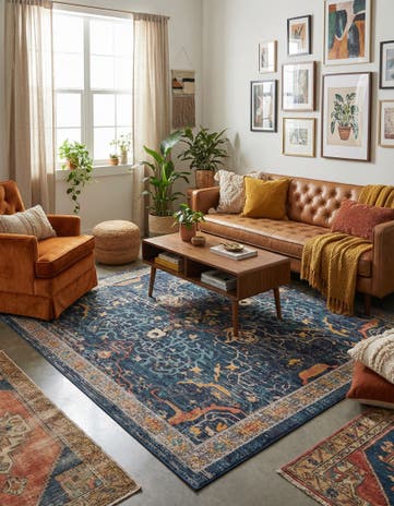 Navy Blue Lola Square Rug