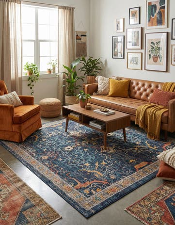 Navy Blue Lola Square Rug