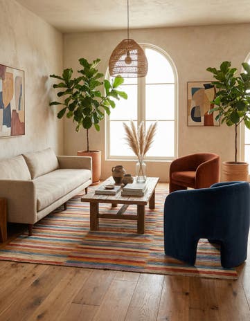 6' 10 x 9' 7 Hand Woven Kilim Modern Wool Rug