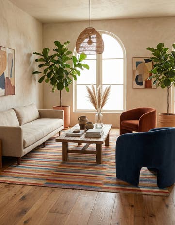 6' 10 x 9' 7 Hand Woven Kilim Modern Wool Rug