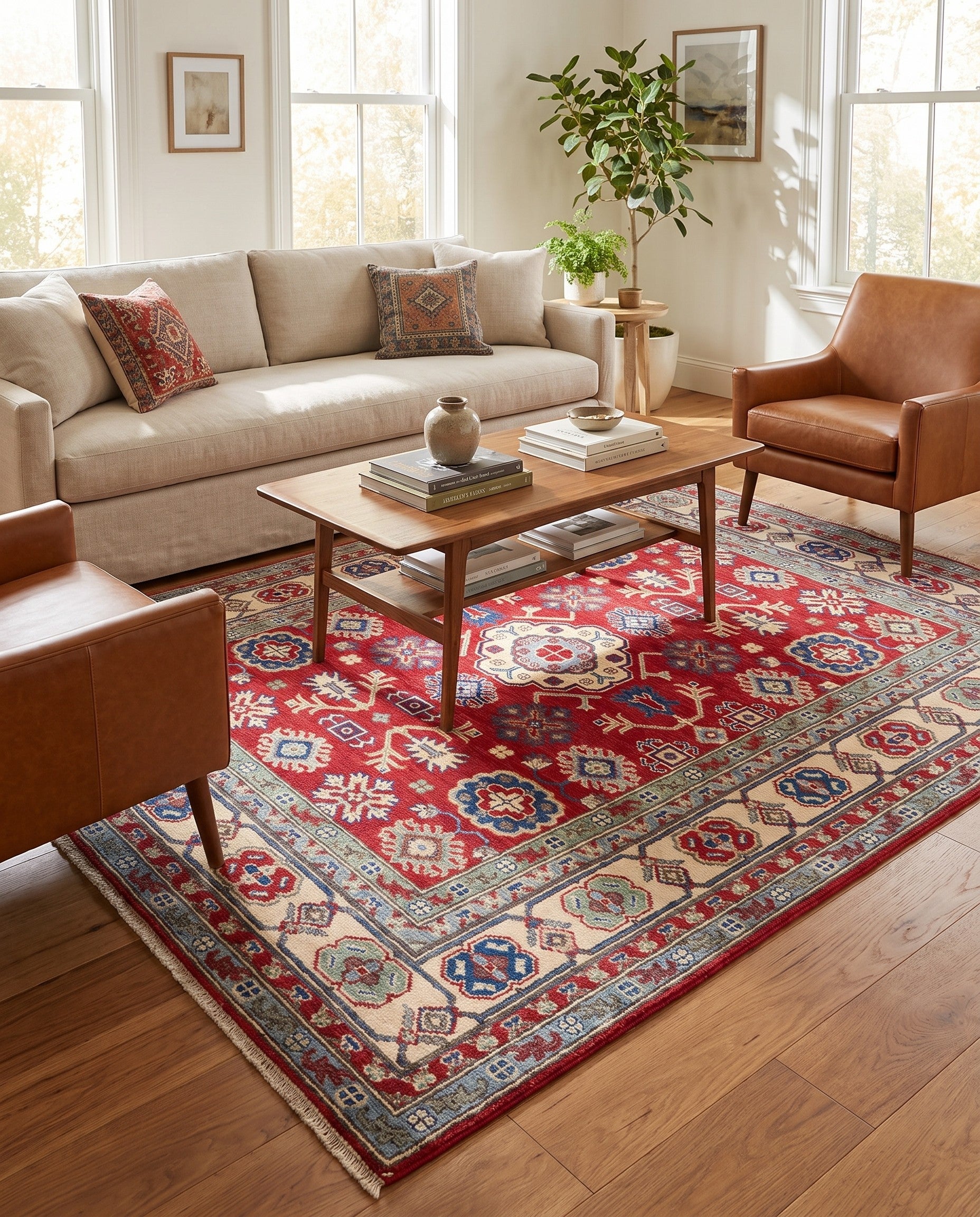 5' x 6' 9 Hand Knotted Kazak Rug