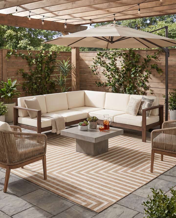 10' x 10' Easy-Clean Modern Indoor / Outdoor Square Rug