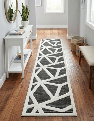 Gray Prismatic Runner Rug