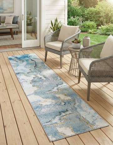 2' x 8' Easy-Clean Modern Indoor / Outdoor Runner Rug