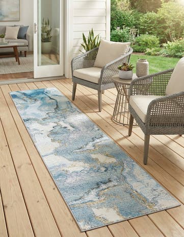2' x 8' Easy-Clean Modern Indoor / Outdoor Runner Rug