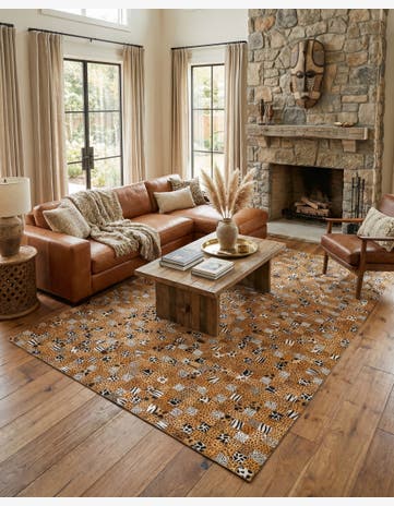 5' 1 x 8' Cowhide Leather Rug