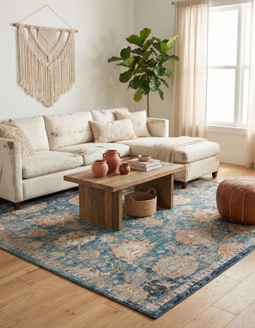 Blue Lola Square Rug
