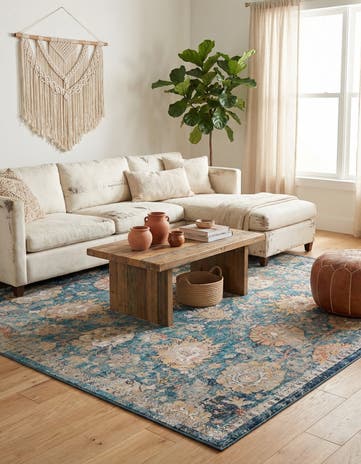 Blue Lola Square Rug