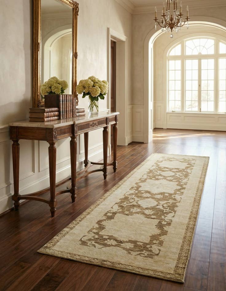 Detail image of 2' 7 x 8' 5  Hand Knotted Peshawar Ziegler Runner Rug