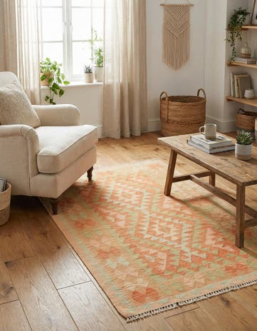 3' 2 x 5' Hand Woven Kilim Waziri Wool Rug