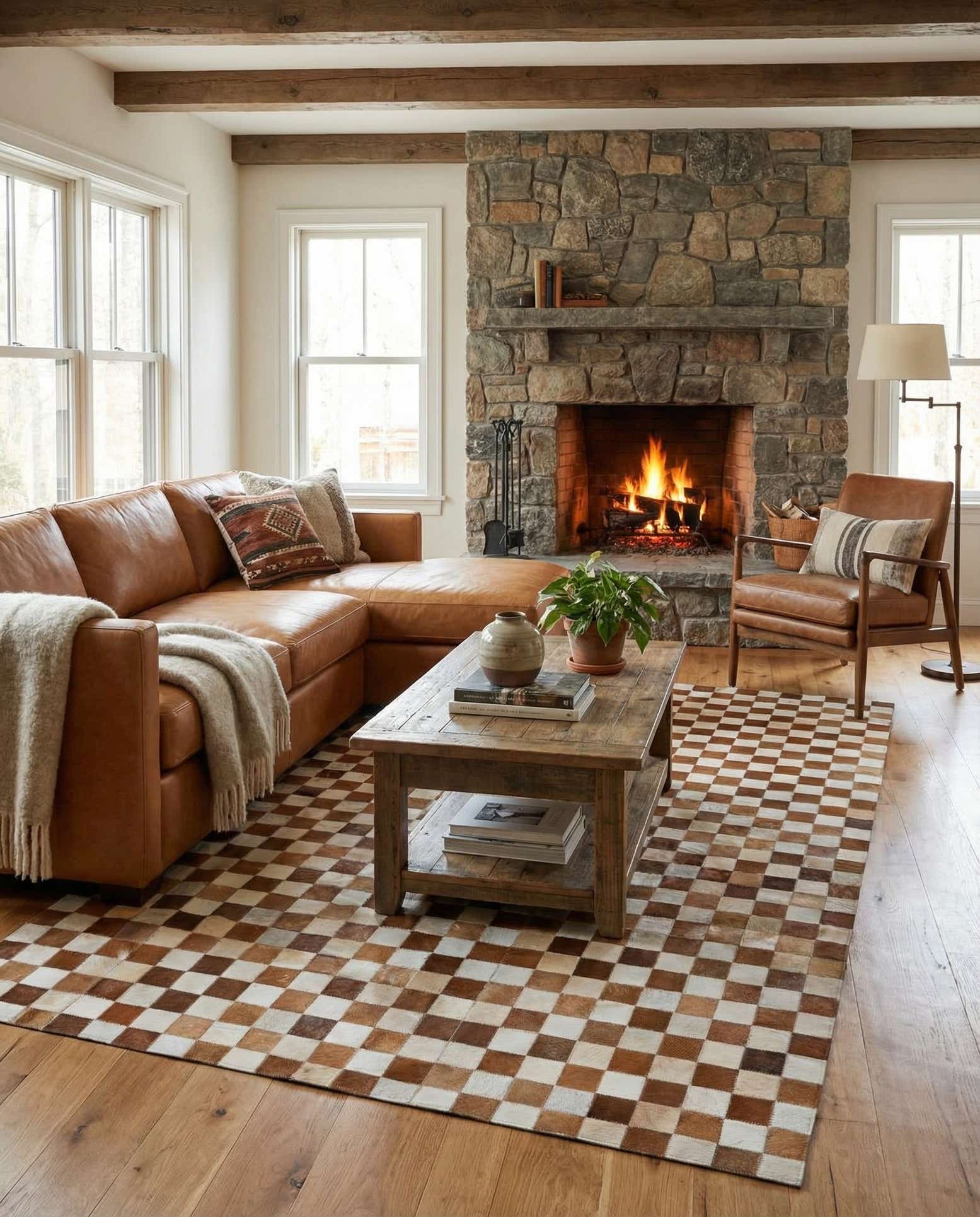 5' x 7' 11 Cowhide Stocks Rug