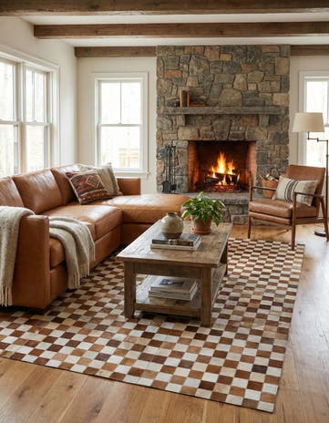 5' x 7' 11 Cowhide Stocks Rug