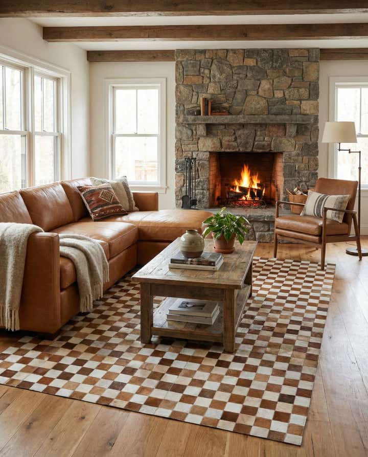 5' x 7' 11 Cowhide Stocks Rug