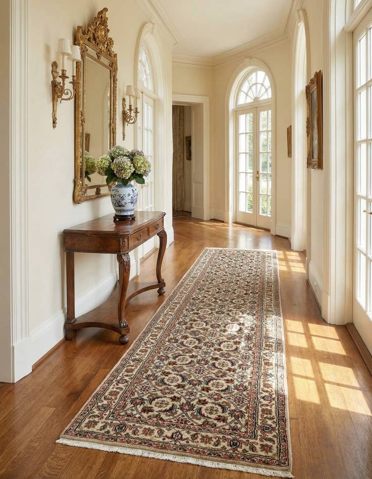 Detail image of 2' 6 x 9' 7  Hand Knotted Isfahan Wool Runner Rug