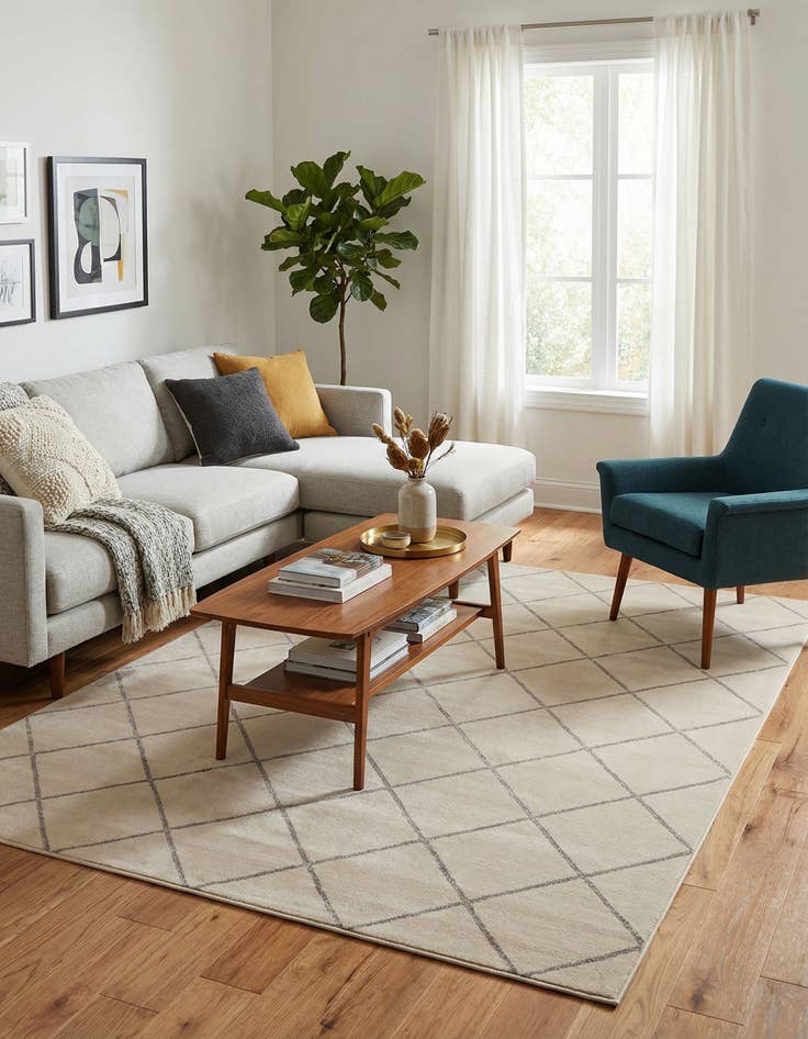 Detail image of 7' 10 x 7' 10 Vogue Geo Square Rug