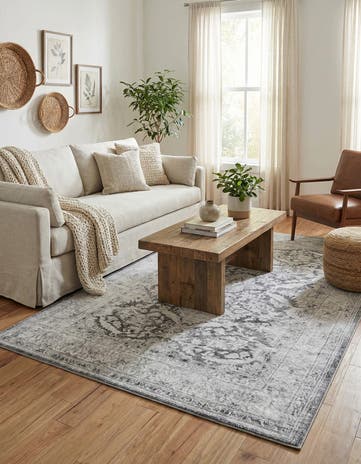 Charcoal Washable Timeless Rug