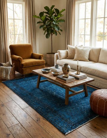 4' 3 x 6' 2 Hand Knotted Ultra Vintage Persian Wool Rug