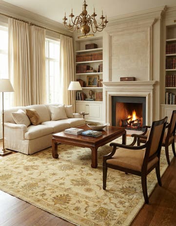 7' x 9' 5 Hand Knotted Peshawar Ziegler Rug