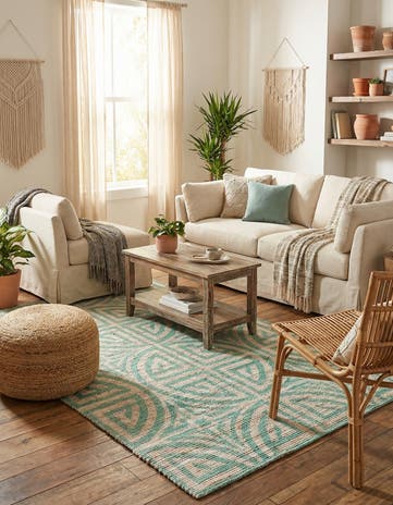 5' 1 x 8' Hand Woven Chenille Jute Rug