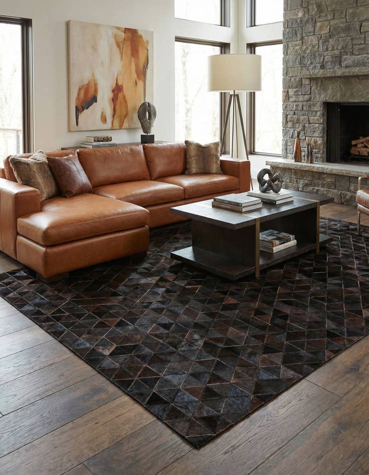 Detail image of 5' 1 x 7' 10 Cowhide Stocks Rug