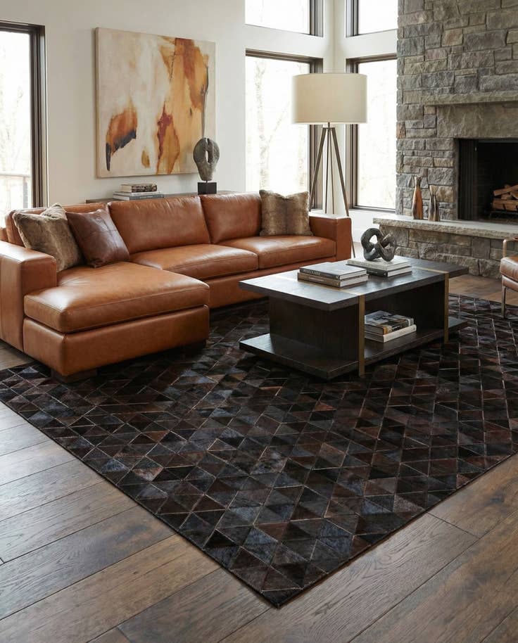 Detail image of 5' 1 x 7' 10 Cowhide Stocks Rug