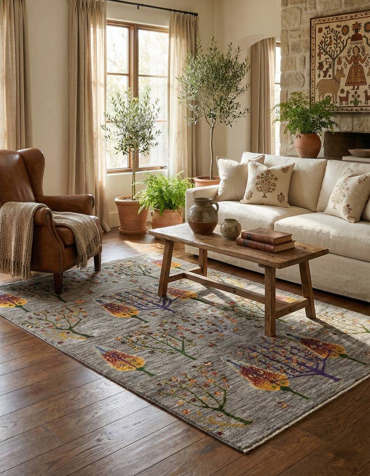 Detail image of 4' x 6' Luribaft Wool Rug