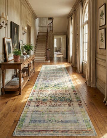 3' 10 x 11' 10 Hand Knotted Ultra Vintage Persian Runner Rug