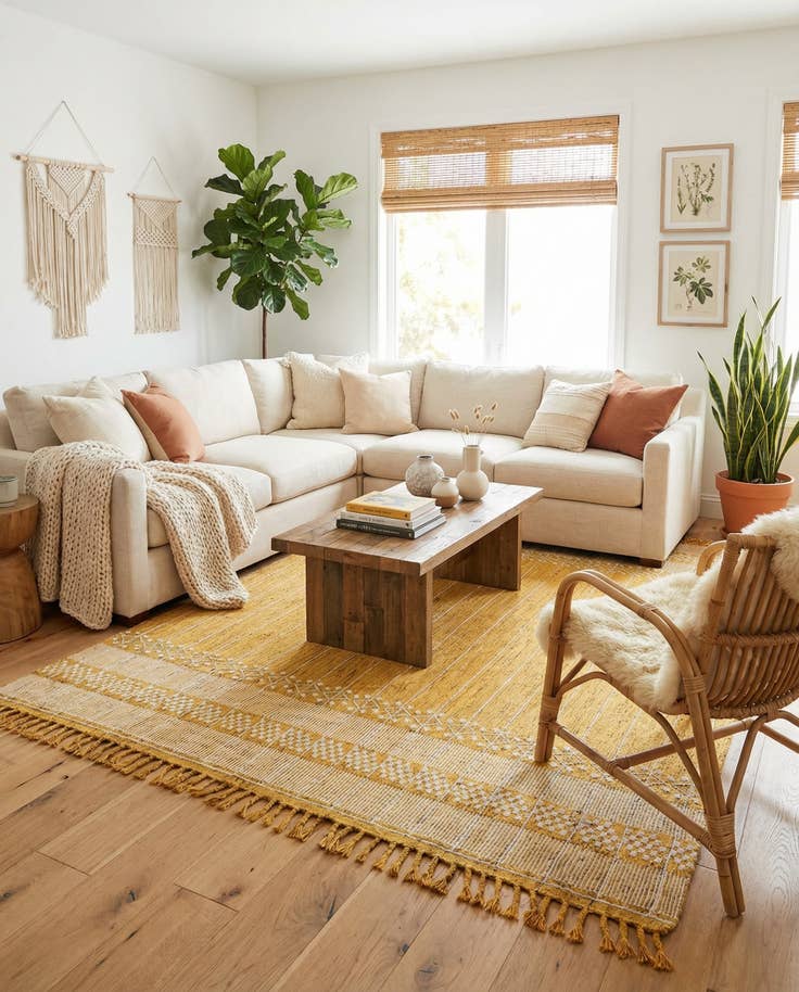 Detail image of 10' x 14' 1 Easy-Clean Eco Bohemian Indoor / Outdoor Rug