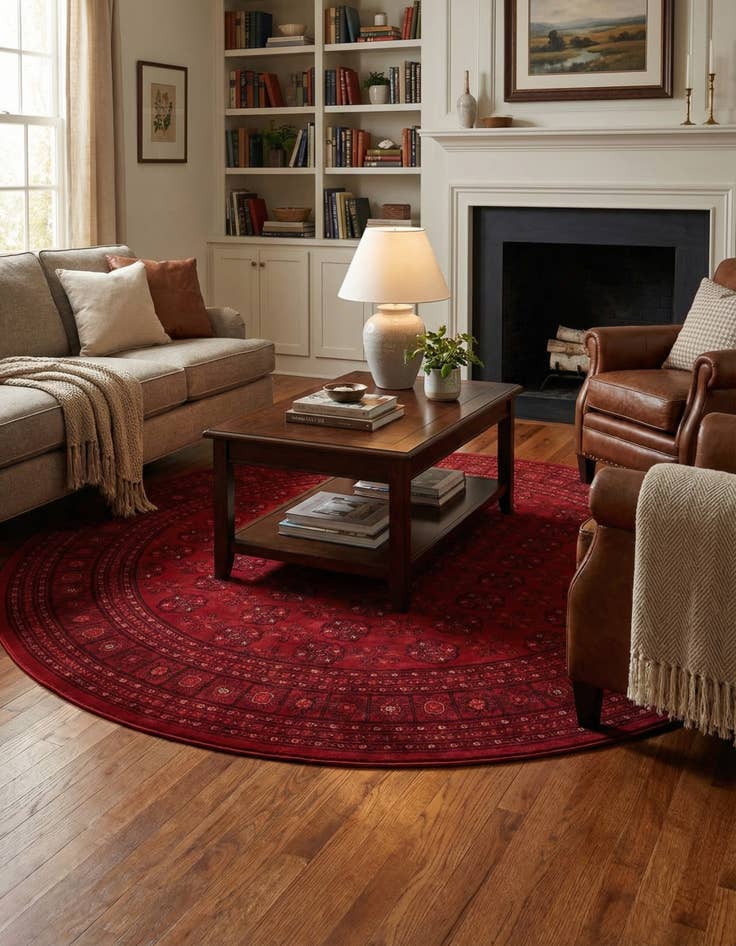 Detail image of 7' 10 x 7' 10 Bokhara Round Rug