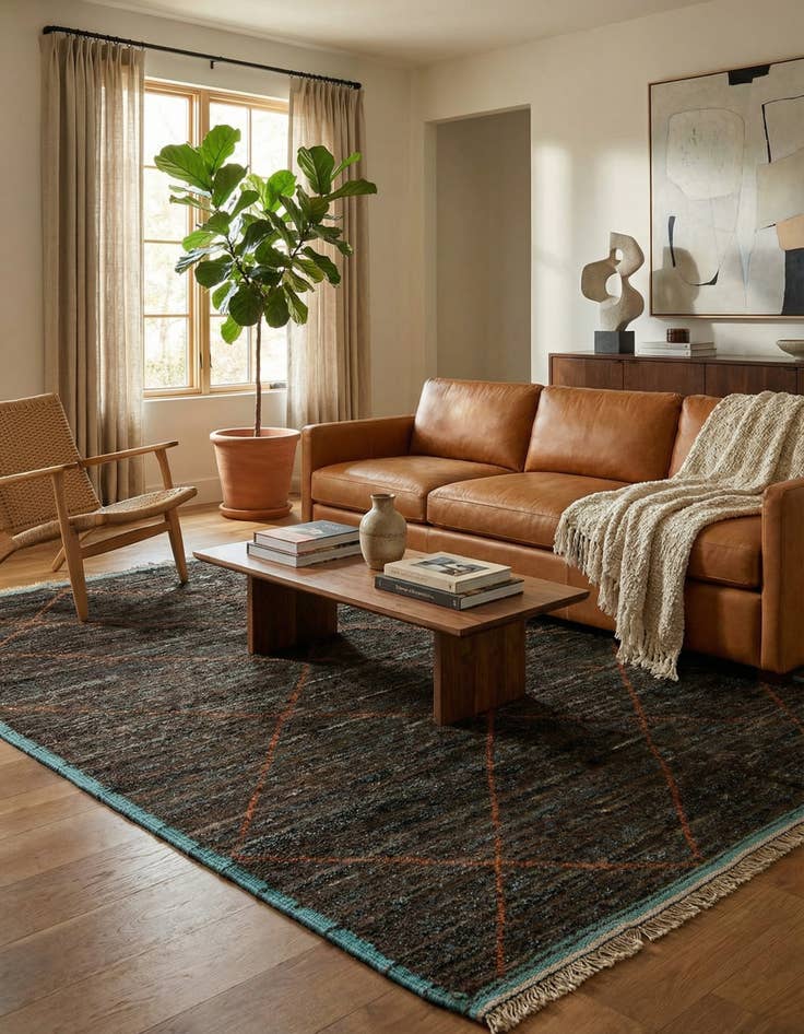 Detail image of 6' x 9' 6  Hand Knotted Moroccan Wool Rug